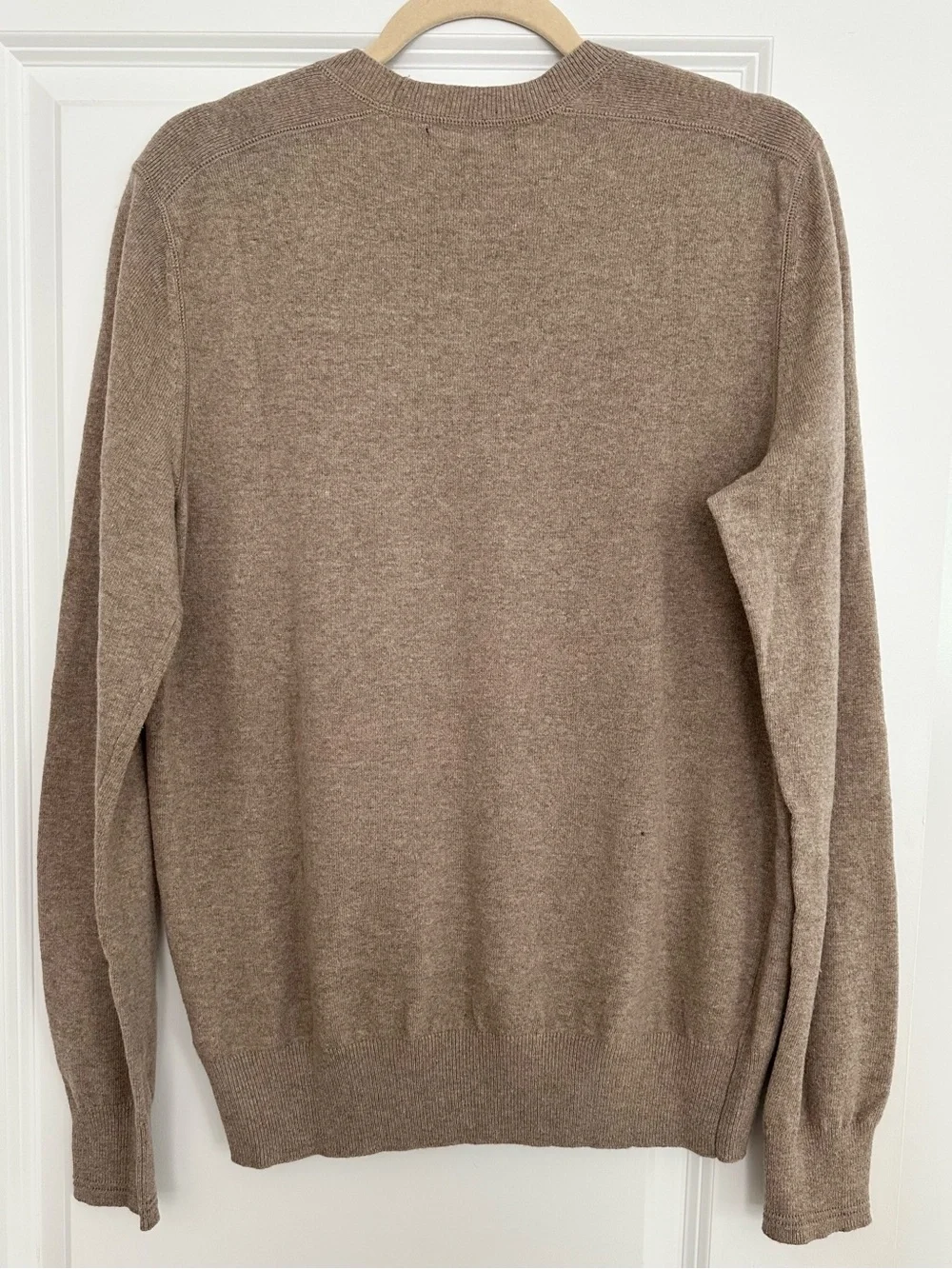 Banana Republic Merino Wool Fall Italian Yarn Heathered Taupe Crewneck Sweater